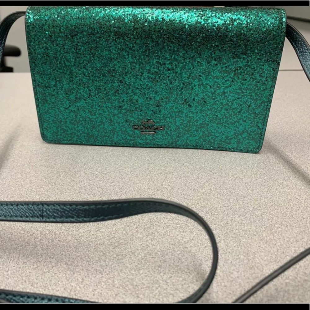 Coach Green Glitter Crossbody Bag